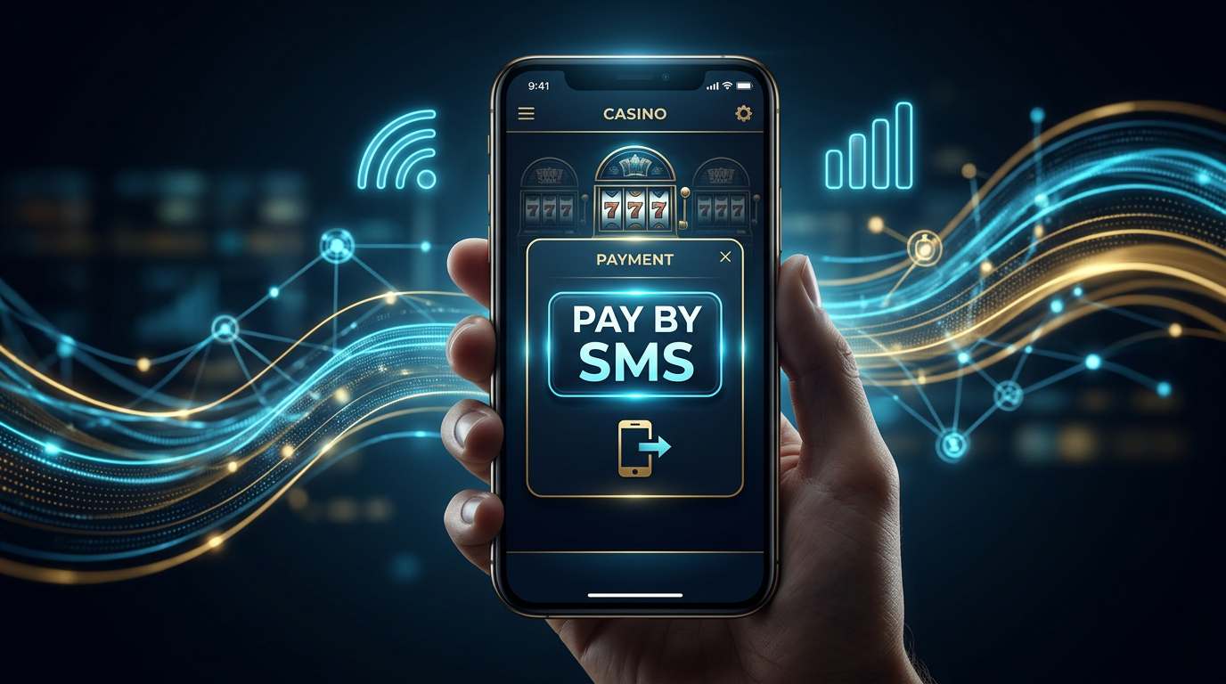 Smartfon z aplikacją kasyna online i opcją płatności SMS
